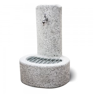 Fântână din beton pentru grădină Biella, alb-negru