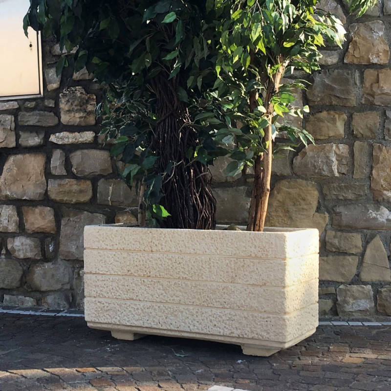Jardinieră beton Adamello, bej, 40x80x40 cm