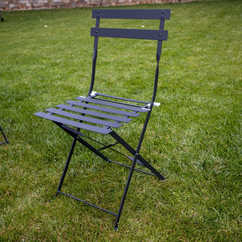 Set (bistro) mobilier de gradina metalic - masa si 2 scaune, antracit