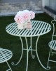 Set mobilier de grădină metalic - masă și 2 scaune, verde mentă deschis antichizat