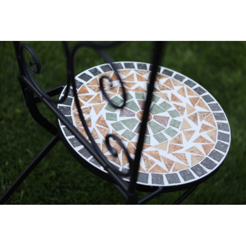 Scaun bistro din metal grădină și terasă, blat mozaic