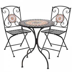 Set masă cu două scaune bistro grădină, terasă, balcon - decor mozaic