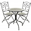Set masă cu două scaune bistro grădină și terasă, alb măsliniu